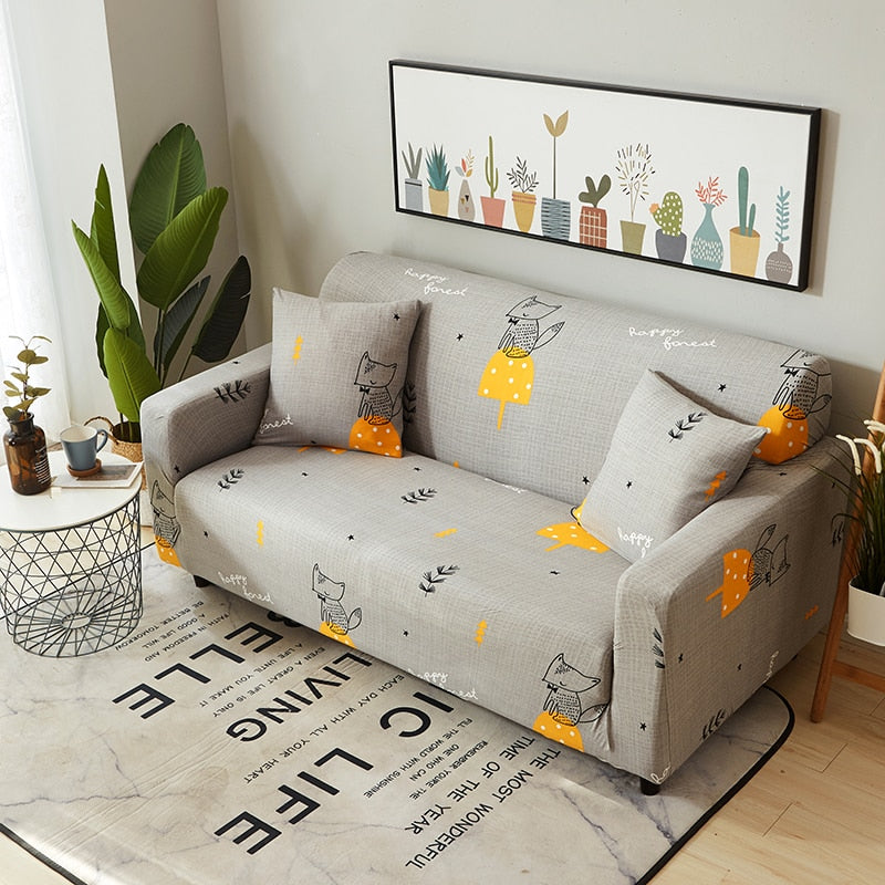 Cute Fox Animal Elastic Sofa Cover